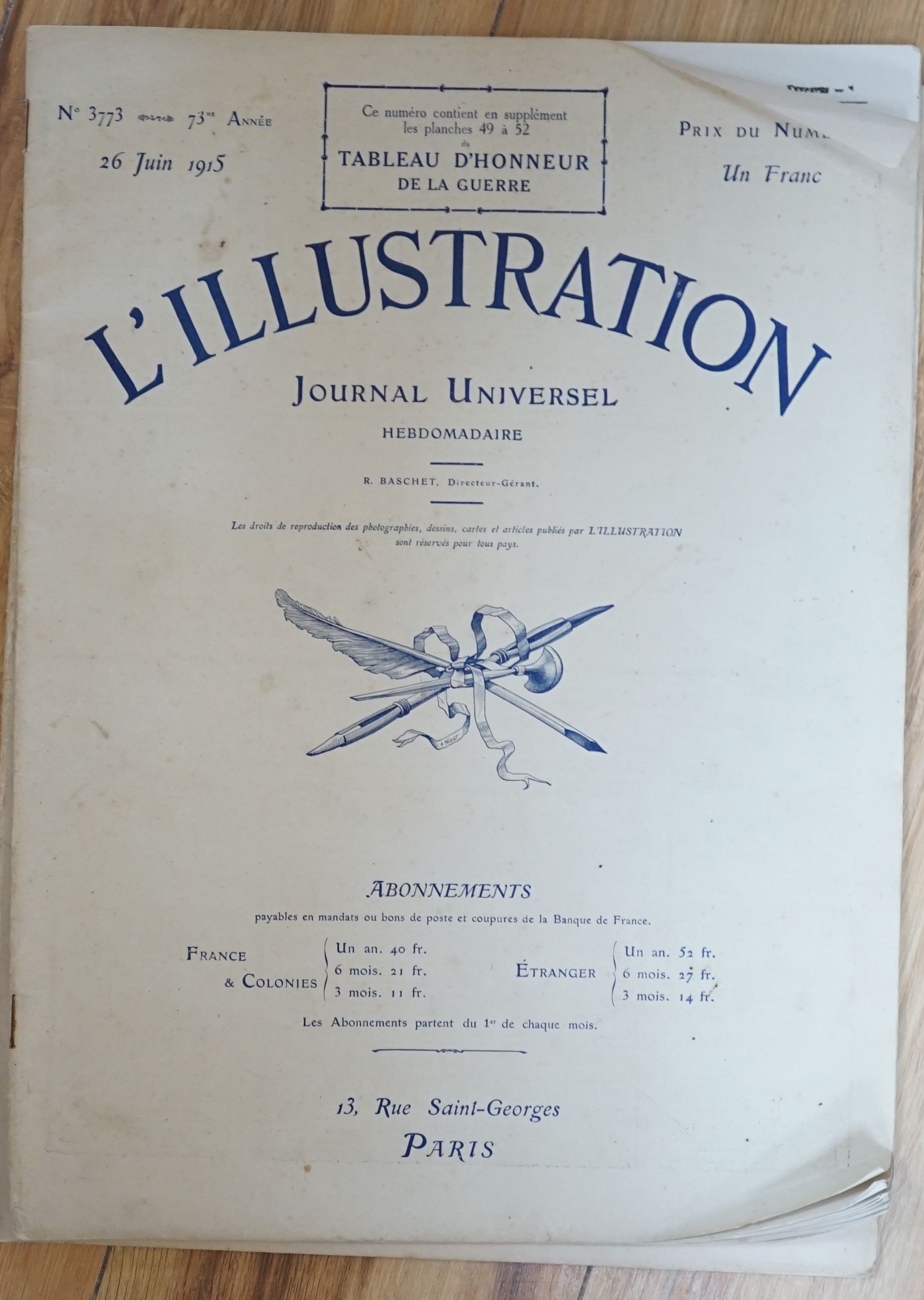 Quantity of L'Illustration Journal Universel 1914-1915